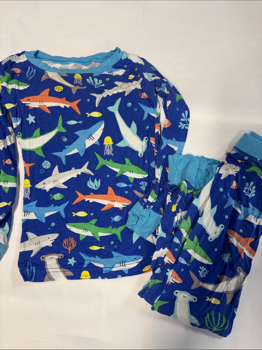Little Sleepies Kids Shark Print Pajama Set - Blue